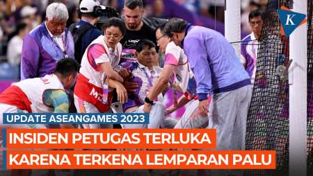 Kena Lemparan Palu Atlet Kuwait, Kaki Petugas Asian Games 2022 Patah