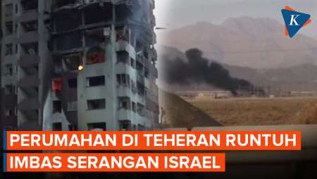 Rekaman TV Iran Menunjukkan Bangunan di Teheran Runtuh akibat Serangan Israel