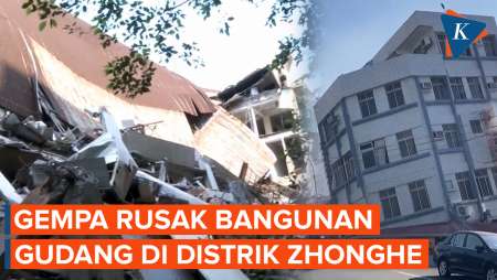 Penampakan Gedung di Distrik Zhonghe Porak-poranda Usai Taiwan Diguncang Gempa