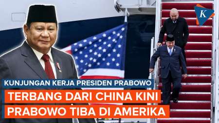 Momen Prabowo Tiba di Washington DC AS, Disambut Meriah WNI