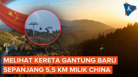 Kereta Gantung Baru Sepanjang 5,5 Km Resmi Beroperasi di Meiling, China