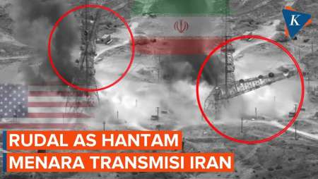 Detik-detik Rudal Amerika Bom Menara Transmisi Iran hingga Roboh