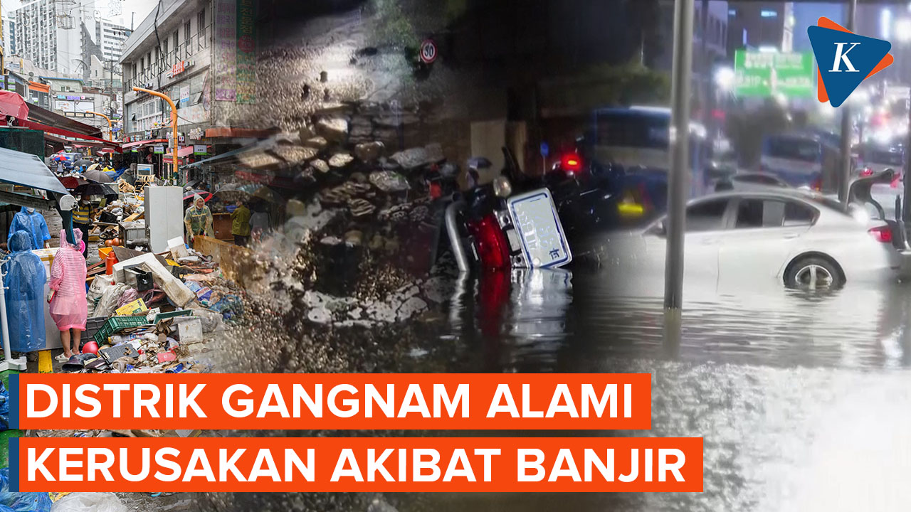 Distrik Gangnam Alami Kerusakan usai Diterjang Banjir Bandang