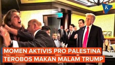 Detik-detik Aktivis Pro-Palestina Terobos Makan Malam Trump