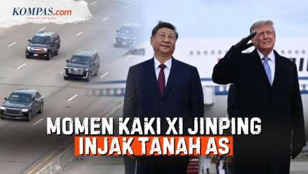 Detik-detik Xi Jinping Tiba Di AS, Langsung Disambut Trump Di Bandara Terobos Protokol