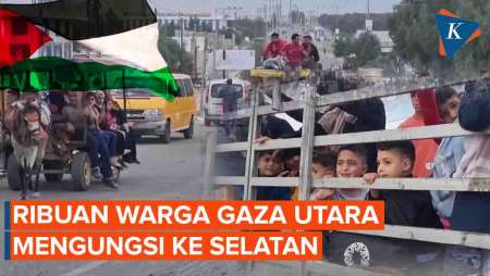 Potret Warga Palestina Tinggalkan Gaza Utara