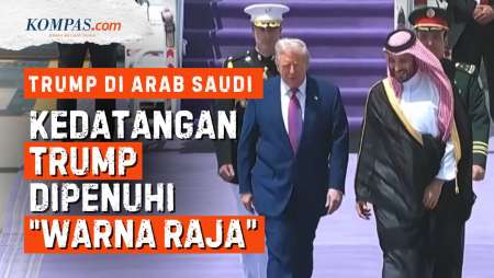 Momen Trump Tiba di Arab Saudi, Pakai Dasi 'Warna Raja' dan Diiringi Pasukan Berkuda