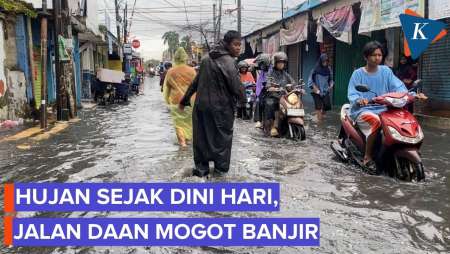 Jalan Daan Mogot Lagi-lagi Banjir Akibat Hujan Deras, Arus Lalin Macet
