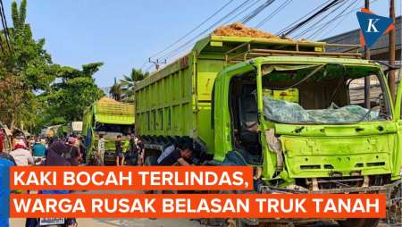 Warga Ngamuk, Rusak Belasan Truk Tanah di Tangerang Imbas Kaki Bocah Terlindas