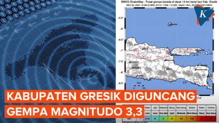 Gempa Bumi Magnitudo 3,3 Guncang Kabupaten Gresik