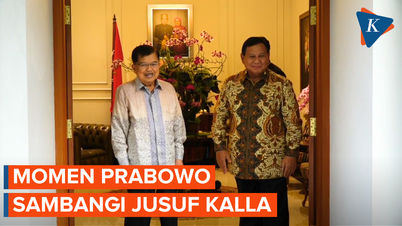 Momen Jusuf Kalla Sambut Prabowo di Kediamannya