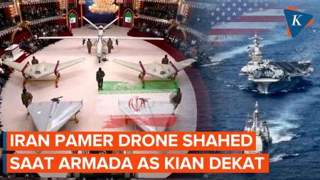 Armada AS Makin Dekat, Iran Pamerkan Drone Shahed Sambil Ancam Israel