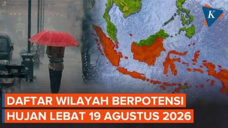 BMKG Peringatkan Potensi Hujan Lebat Besok 19 Agustus 2026, Ini Daftar Wilayahnya