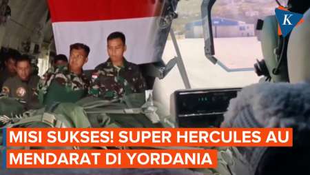 Jumat Terbang dari Jakarta, Super Hercules TNI-AU Pembawa Bantuan Gaza Tiba di Yordania