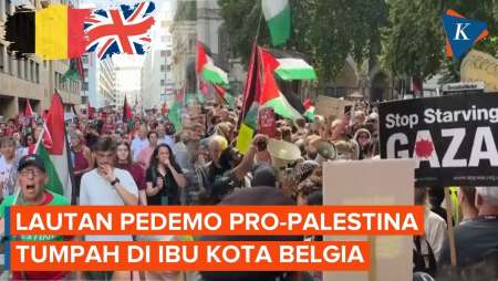 Serukan Boikot Israel, Ratusan Ribu Warga Brussel Tumpah ke Jalan