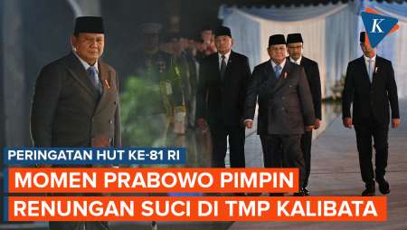 Momen Prabowo Pimpin Renungan Suci di TMP Kalibata Jelang HUT ke-81 RI