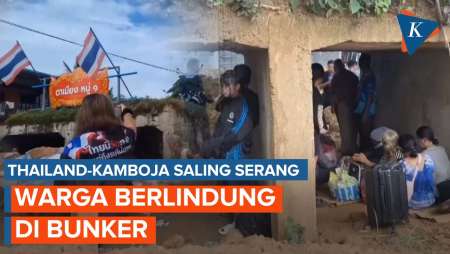 Momen Warga Berlarian ke Bunker Saat Thailand-Kamboja Saling Serang