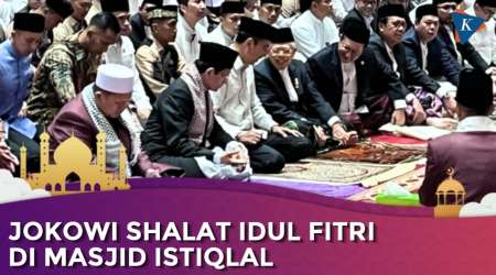 Momen Jokowi dan Para Menteri Shalat Idul Fitri Bersama di Masjid Istiqlal
