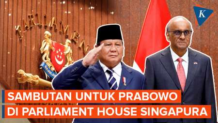 Momen Penyambutan Prabowo di Singapura, Indonesia Raya Berkumandang