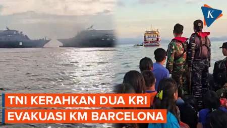TNI Kerahkan Dua Kapal Perang Evakuasi KM Barcelona