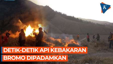 Detik-detik Proses Pemadaman Kebakaran di Bromo