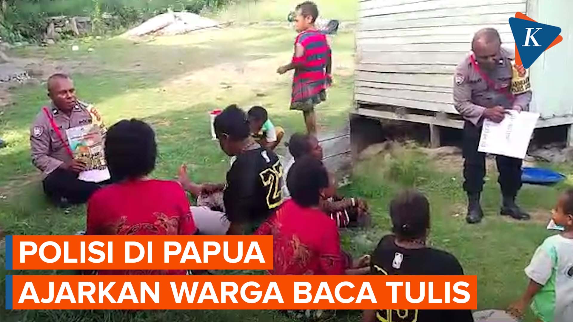Kisah Aipda Frederik Bay, Luangkan Waktu Mengajar Baca Tulis pada Ibu-ibu dan Anak-anak di Papua