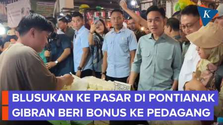 Gibran Blusukan ke Pasar di Pontianak, Disambut dan Didoakan Pedagang