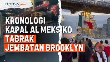 Duduk Perkara Kapal Layar AL Meksiko Menabrak Jembatan Brooklyn di New York