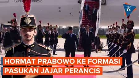 Disambut Red Carpet, Prabowo Beri Hormat ke Pasukan Perancis
