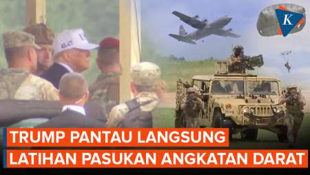 Momen Donald Trump Pantau Aksi Pasukan Angkatan Darat AS