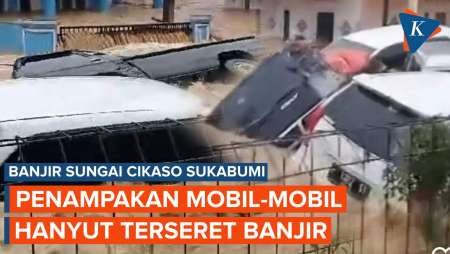 Banjir di Sukabumi Hanyutkan Sejumlah Mobil, Disebabkan Luapan Sungai Cikaso