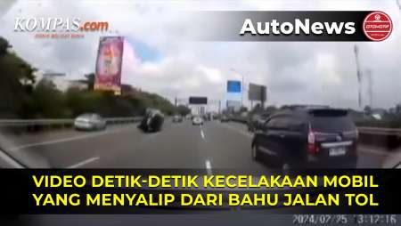 Video Kecelakaan Mobil Menyalip dari Bahu Jalan Tol