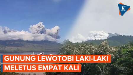 Gunung Lewotobi Laki-laki di NTT Meletus 4 Kali Disertai Gemuruh