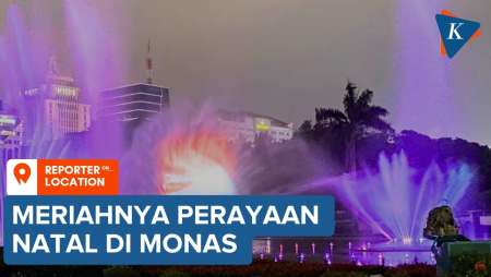 Rayakan Natal di Monas, Ada Air Mancur Menari dan Video Mapping