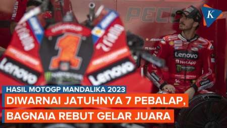 Hasil MotoGP Mandalika 2023: 7 Pebalap Jatuh, Francesco Bagnaia Juara