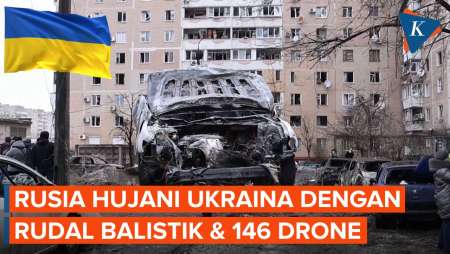 Rusia Bombardir Ukraina Dengan Rudal Balistik Dan 146 Drone, 3 Tewas