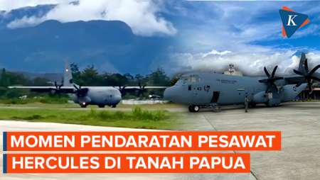 Momen Super Hercules C-130J Sukses Mendarat Mulus di Tanah Papua!