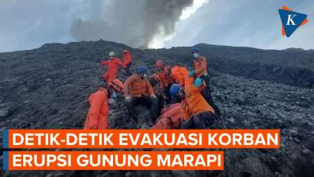 Detik-detik Evakuasi Korban Erupsi Gunung Marapi, 1 Kantung Dibawa 6 Orang, Lewati Tebing Curam