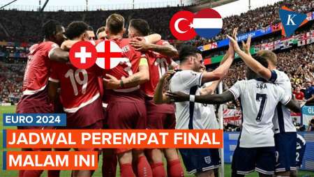 Jadwal Perempat Final Euro 2024: Inggris Vs Swiss, Belanda Bentrok dengan Turkiye