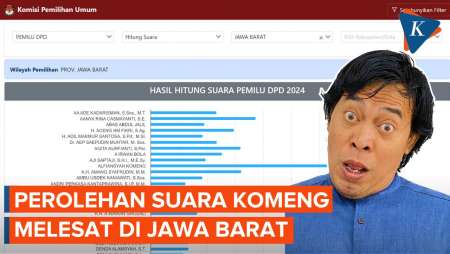 Perolehan Suara Komeng Melesat di DPD Jawa Barat dari 8,32 Persen Data Masuk