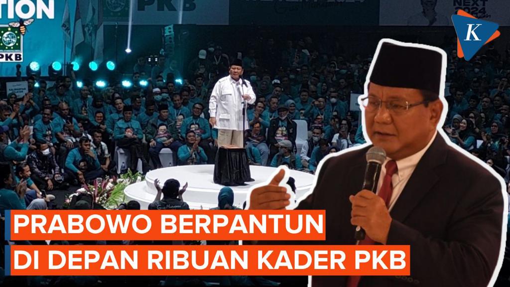 Momen Prabowo Berpantun di Depan Cak Imin dan Ribuan Kader PKB