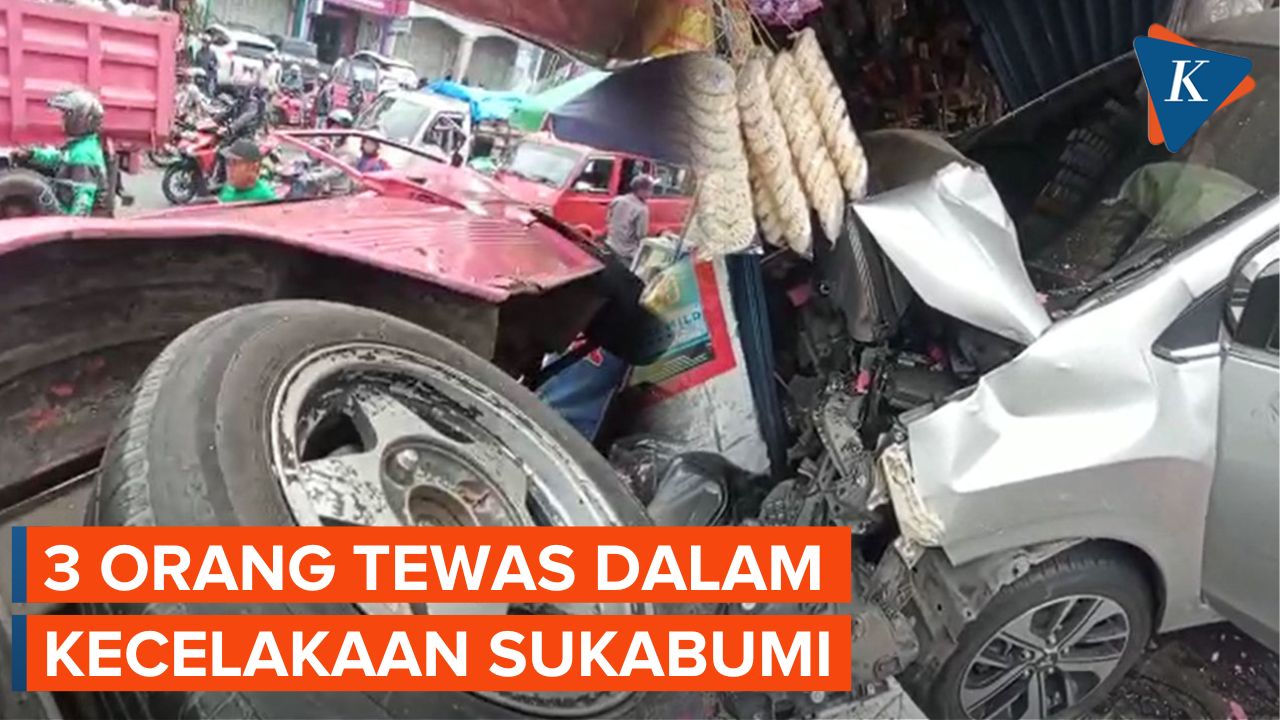 Supir Lansia Tabrak Angkot dan Warung di Sukabumi, 3 Orang Tewas