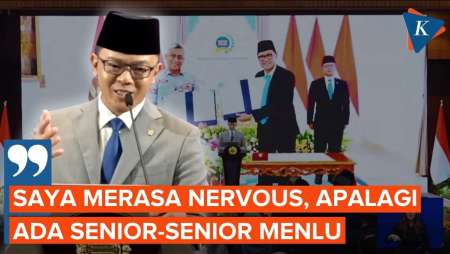 Momen Menlu Sugiono Gugup Saat Pidato Di Hadapan Para Senior