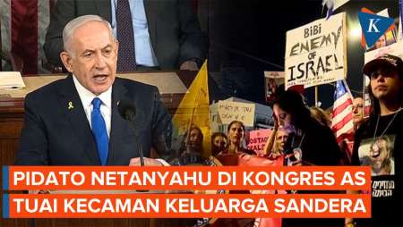 Netanyahu Diamuk Keluarga Sandera karena Tak Singgung Gencatan Senjata dalam Pidato di AS