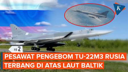 Rusia Rilis Rekaman Video Pesawat Pengebom Tu-22M3 Terbang di Atas Laut Baltik