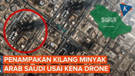 Citra Satelit Kilang Minyak Saudi Usai Kena Serangan Drone, Iran Angkat Bicara