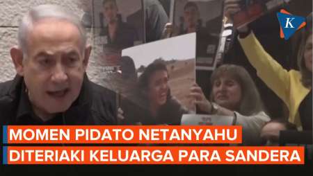 Detik-detik Pidato Netanyahu Disambut Teriakan Keluarga Sandera Israel