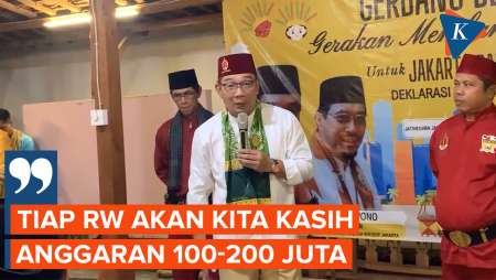 Janji Ridwan Kamil, Setiap RW di Jakarta Bakal Dapat Anggaran…