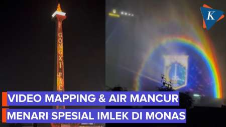Sambut Imlek 2026, Monas Hadirkan Video Mapping dan Air Mancur Menari
