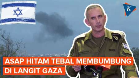 Penampakan Asap Tebal di Langit Gaza Usai Digempur Israel